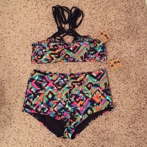 NWT High Waisted Tribal Bikini Plus 16/18